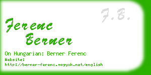 ferenc berner business card